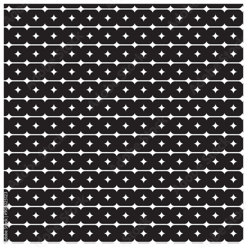 black and white seamless vector pattern design with modern geometric elements