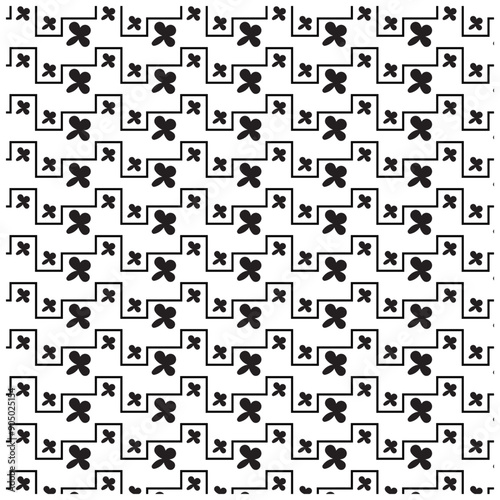 black and white seamless vector pattern design with modern geometric elements