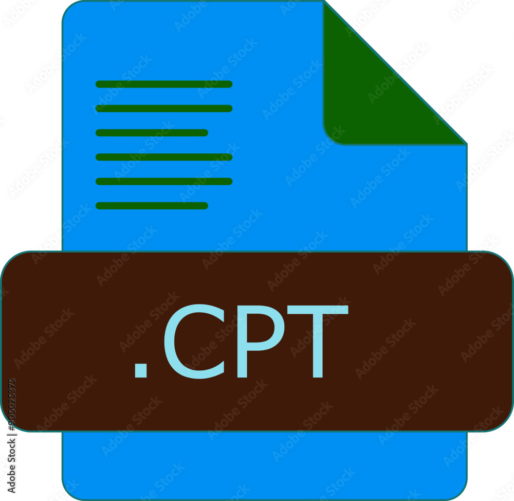 CPT File extension icon insidse fill with lines fill Stock Vector ...