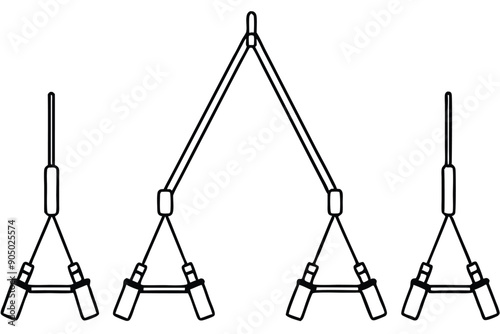 TRX Suspension Trainer line art minimalist workout graphic