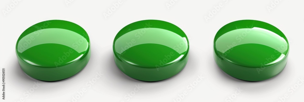 Green Button Icon. Three-Dimensional Blank Button in Green Color Green Button Icon. Three-Dimensional Blank Button in Green Color