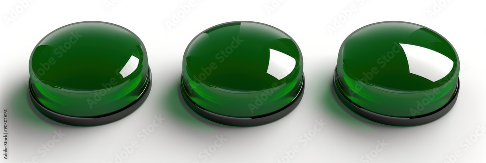 Green Button Icon. Three-dimensional Design of Blank Button for Various Signages Green Button Icon. Three-dimensional Design of Blank Button for Various Signages