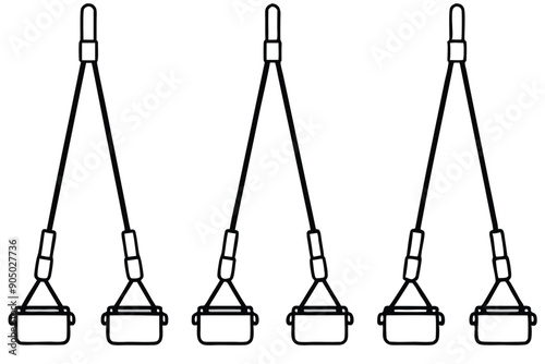 TRX Suspension Trainer line art exercise gear sketch