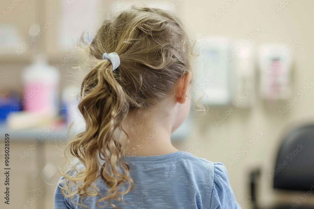 Fototapeta premium AI generated picture of cute girl on a medical checkup