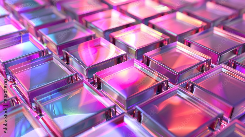 Holographic tiles with light shifting effects Holographic tiles with light shifting effects