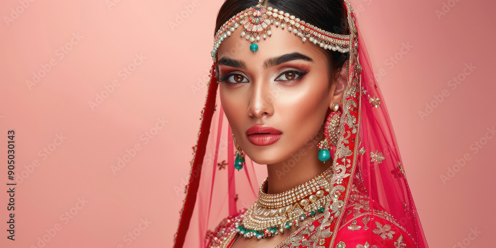 Young beautiful indian woman in jwelery