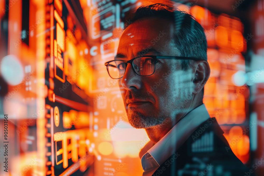 Experienced worker employee at the enterprise concept made with generative AI