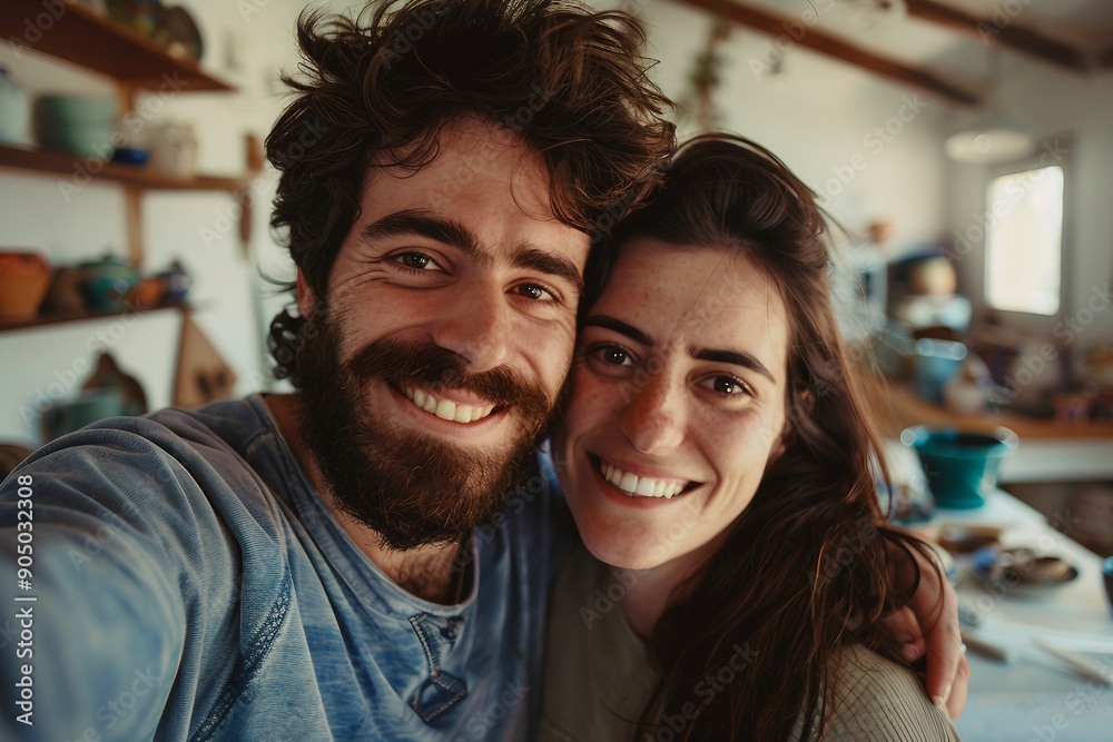 A creative workshop scene with a person engaged in pottery making ai generative A creative workshop scene with a person engaged in pottery making ai generative