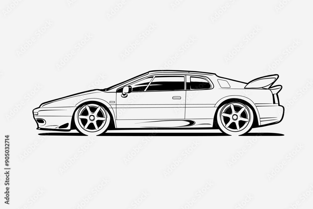 Hand-drawn vector image of a car. Perfect for illustration of articles on car topics, presentations, template design, interior decor, offices, salons, garages, rooms. Hand-drawn vector image of a car. Perfect for illustration of articles on car topics, presentations, template design, interior decor, offices, salons, garages, rooms.
