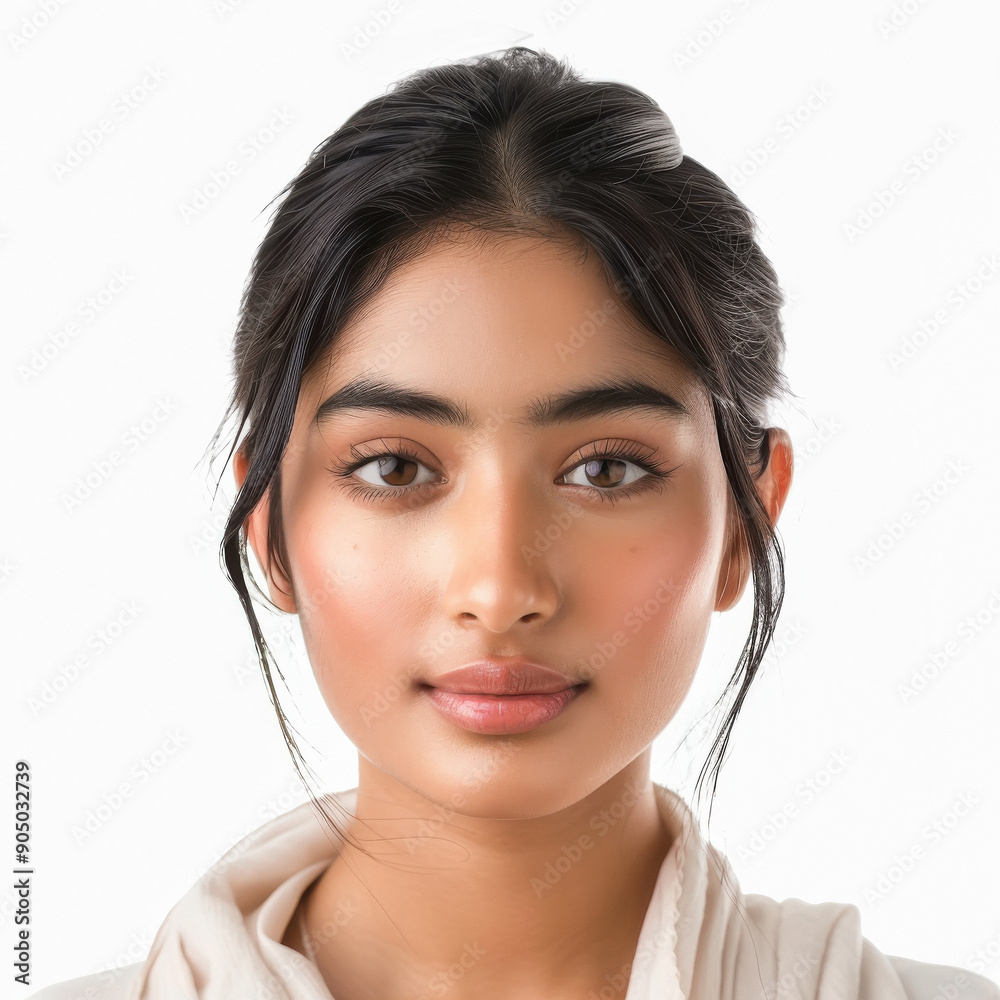 beautiful Indian Model with korean glass skin healthy isolate white background beautiful Indian Model with korean glass skin healthy isolate white background