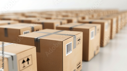Row of identical shipping b...