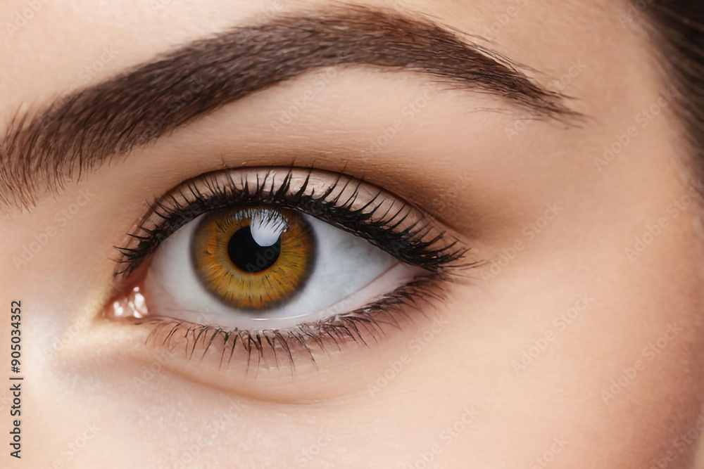 close up of brown eye