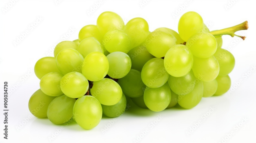 Shine green muscat grape isolated on white background. Neural network ai generated art Shine green muscat grape isolated on white background. Neural network ai generated art