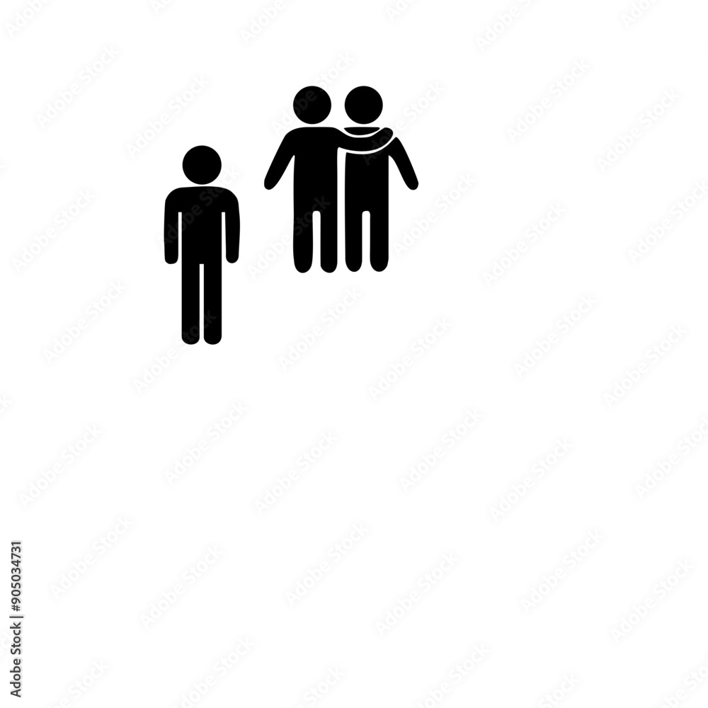 male and female symbols, black on white background, symbol of stop verbal and social bullying male and female symbols, black on white background, symbol of stop verbal and social bullying