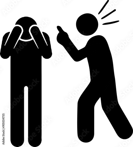 angry icon symbol of stop verbal and social bullying