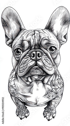 French Bulldog Line Art photo