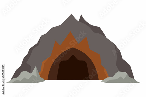  A cave vector art illustration 