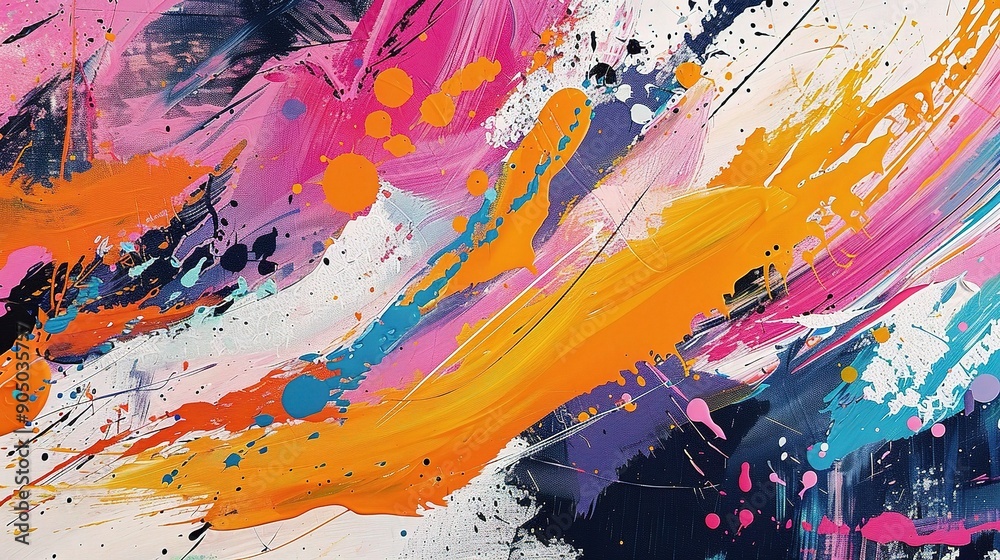 Vibrant Rhapsody: An explosion of color and texture in an abstract expressionist painting. Vibrant Rhapsody: An explosion of color and texture in an abstract expressionist painting.