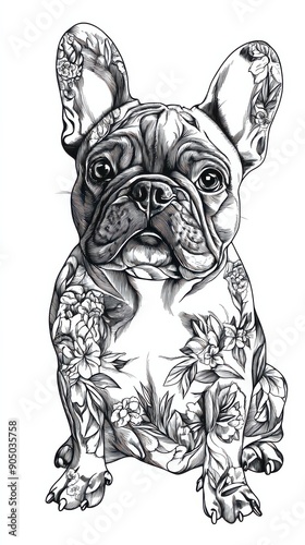 French Bulldog Line Art photo