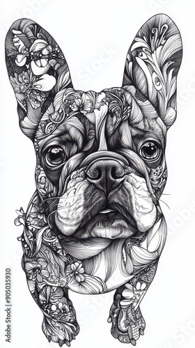 French Bulldog Line Art photo