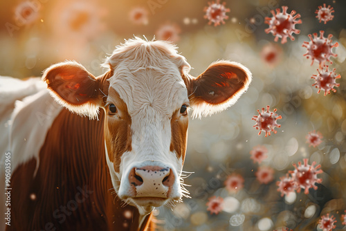 Bird flu outbreak, Avian influenza, H5N1 epidemic pandemic danger, sick cows