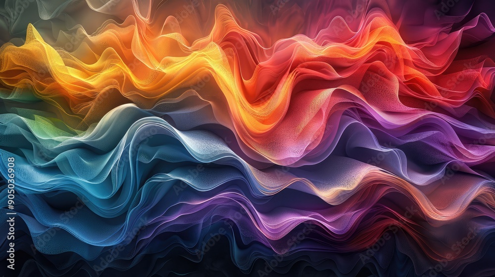 Obraz premium Intersecting colorful waves creating a mesmerizing effect