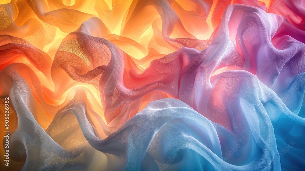 Obraz premium Intersecting colorful waves creating a mesmerizing effect