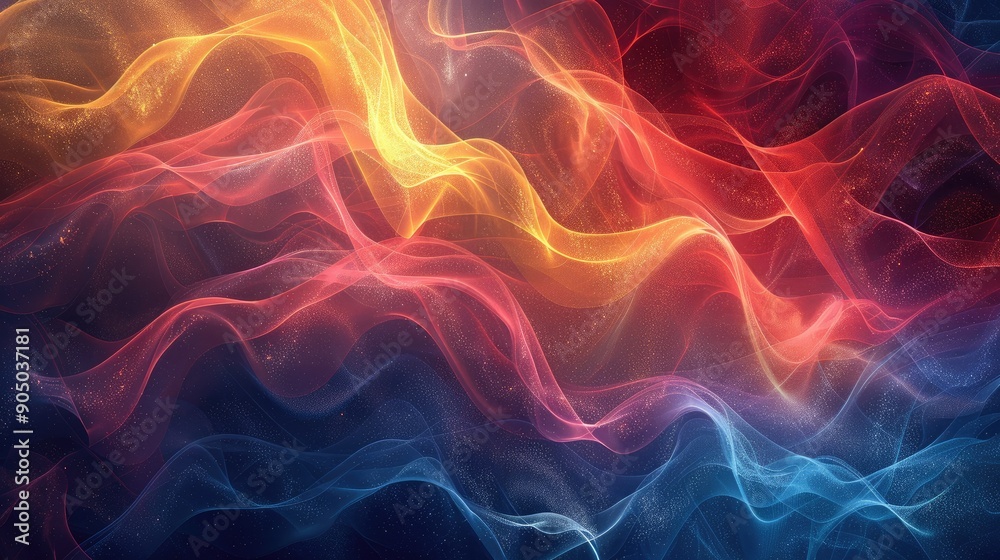 Intersecting colorful waves creating a mesmerizing effect Intersecting colorful waves creating a mesmerizing effect