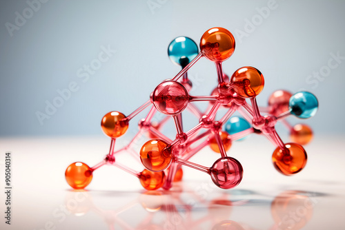 Detailed 3D model of a polymer molecule showcasing the bonds between atoms for use in scientific research, educational content, and technology presentations. Polymer molecule model