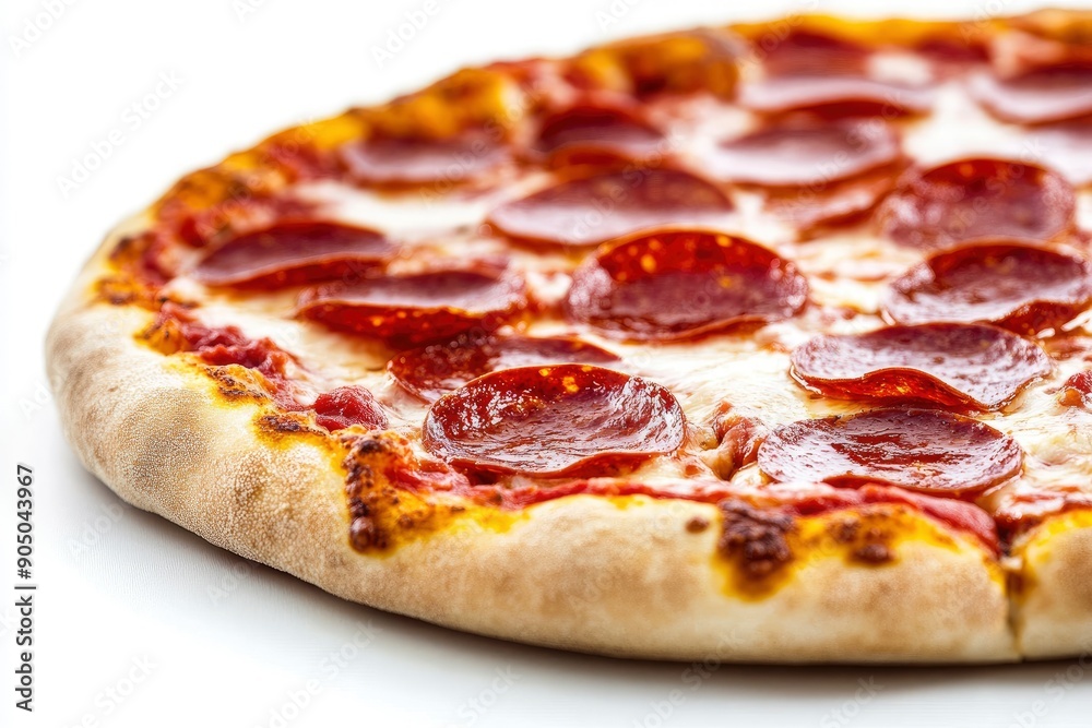 Pizza Pepperoni, isolated on white background, full depth of field , ai Pizza Pepperoni, isolated on white background, full depth of field , ai