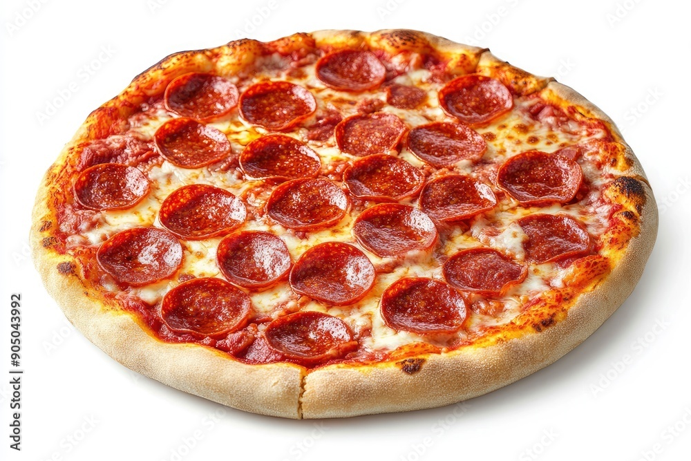 Pizza Pepperoni, isolated on white background, full depth of field , ai Pizza Pepperoni, isolated on white background, full depth of field , ai