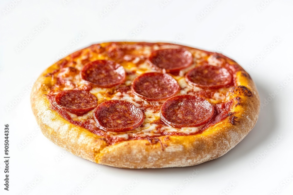 Pizza Pepperoni, isolated on white background, full depth of field , ai Pizza Pepperoni, isolated on white background, full depth of field , ai