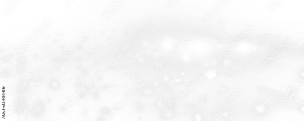 abstract surface of digital interconnected, glowing white squares and rectangles abstract surface of digital interconnected, glowing white squares and rectangles