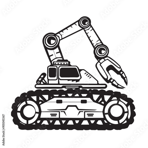 CRAWLER PLATFORM in cartoon, doodle style . Image for t-shirt, web, mobile apps and ui. Isolated 2d vector illustration in logo, icon, sketch style, Eps 10, black and white. AI Generative