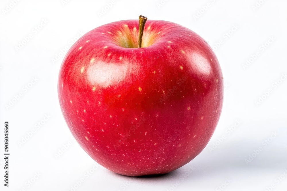 Red apple isolated on white background, full depth of field, ai Red apple isolated on white background, full depth of field, ai