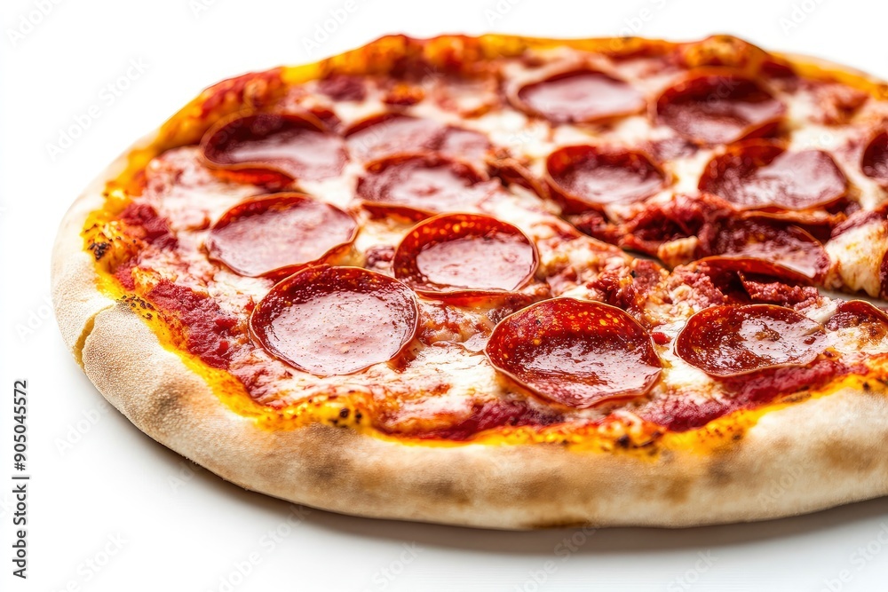 Pizza Pepperoni, isolated on white background, full depth of field , ai Pizza Pepperoni, isolated on white background, full depth of field , ai