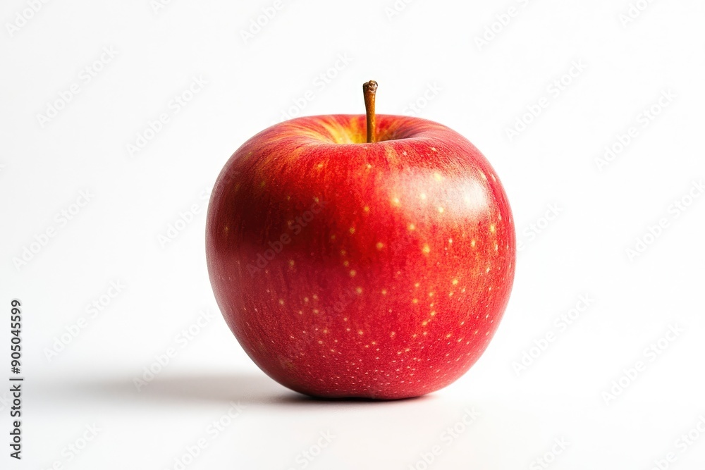 Red apple isolated on white background, full depth of field, ai Red apple isolated on white background, full depth of field, ai