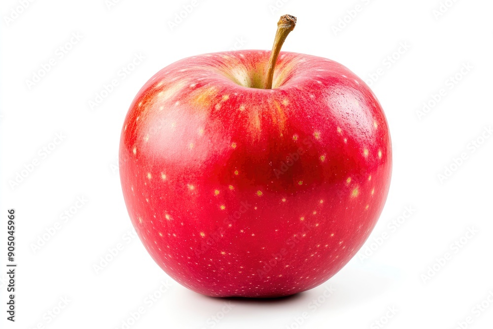 Red apple isolated on white background, full depth of field, ai Red apple isolated on white background, full depth of field, ai
