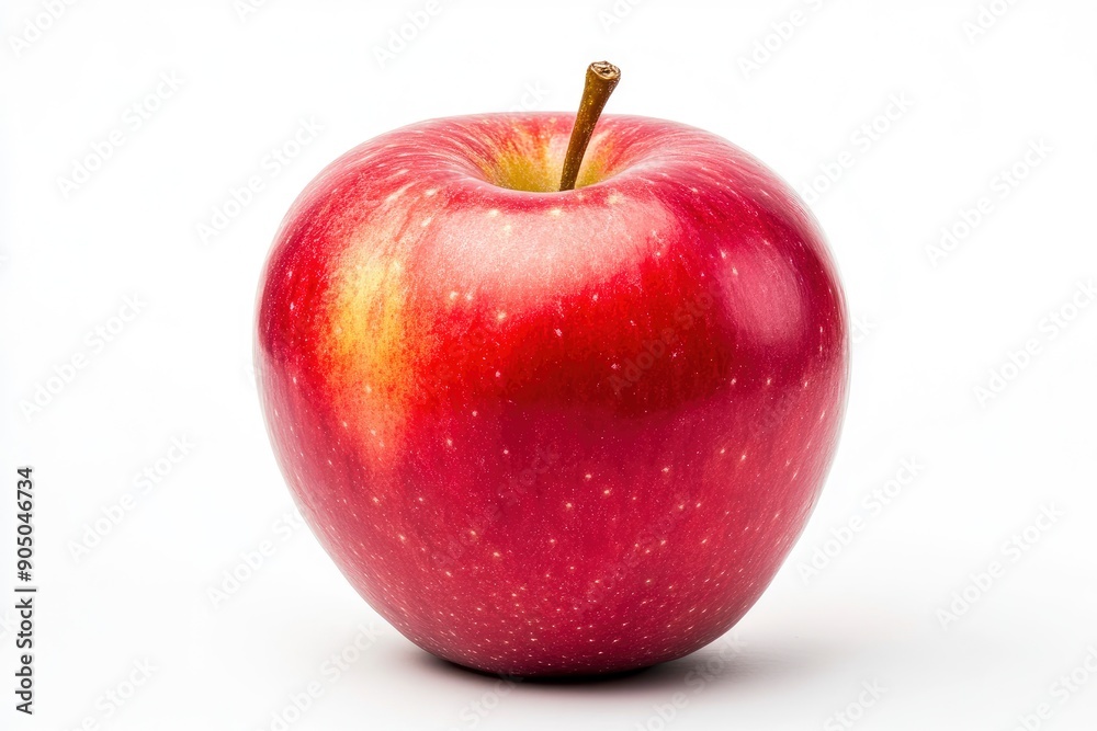 Red apple isolated on white background, full depth of field, ai Red apple isolated on white background, full depth of field, ai