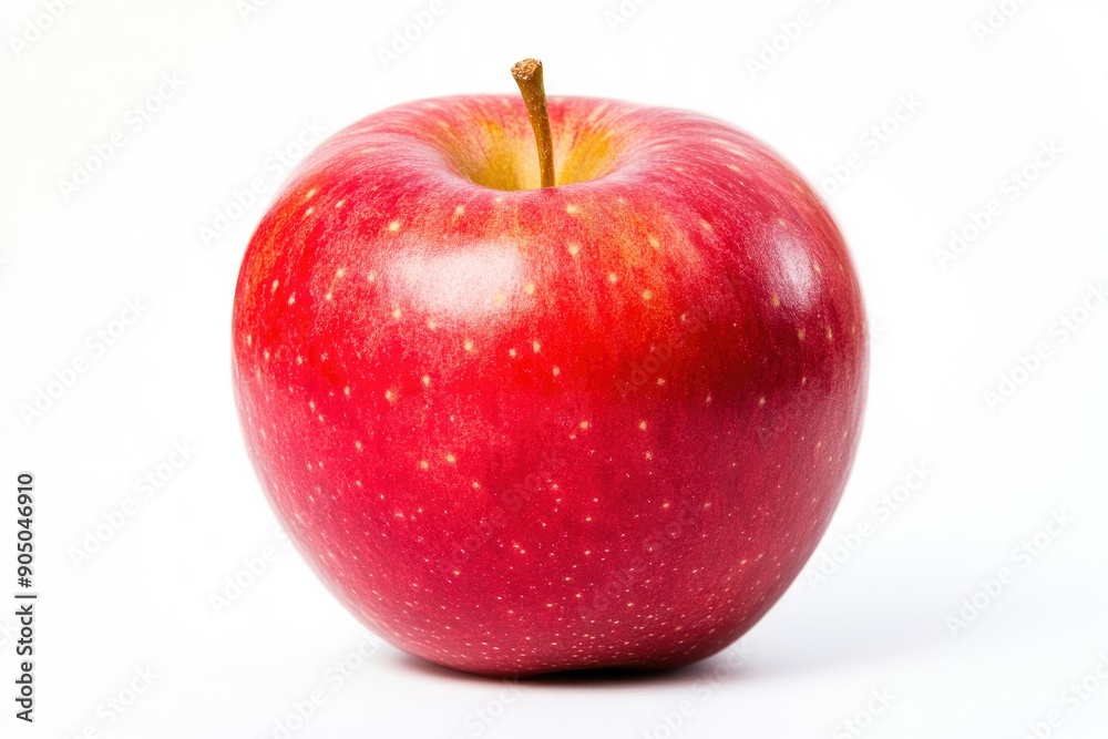 Red apple isolated on white background, full depth of field, ai Red apple isolated on white background, full depth of field, ai