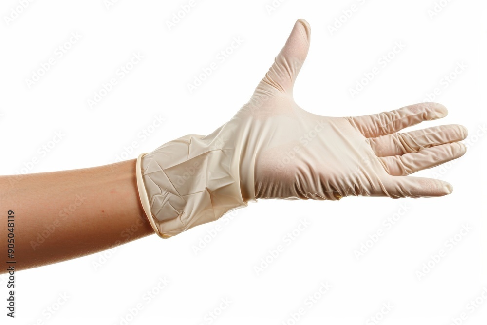 Hand Glove. Doctor's Medical White Glove for Hand Sign Gestures Hand Glove. Doctor's Medical White Glove for Hand Sign Gestures