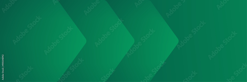 Green abstract vector long banner. Minimal background with arrows and copy space for text. Green abstract vector long banner. Minimal background with arrows and copy space for text.