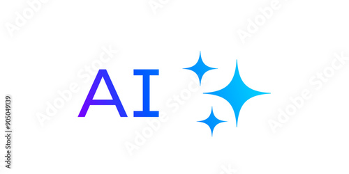 AI generated icon or artificial intelligence button for generate app. Artificial intelligence generate button or web application or AI generation online tool UI