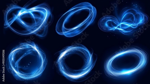 Wallpaper Mural Winter breeze swirling and waves on a transparent background. A blue stream of fresh breeze flows. Torontodigital.ca