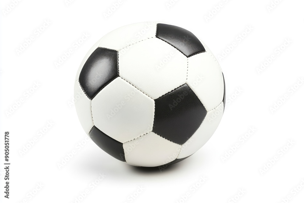 Fototapeta premium Soccer ball, Football, isolated on white background, full depth of field , ai