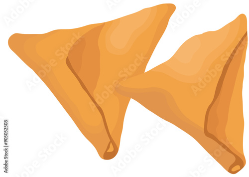 Crispy Potato Samosa Appetizer Food Isolated on White Background photo