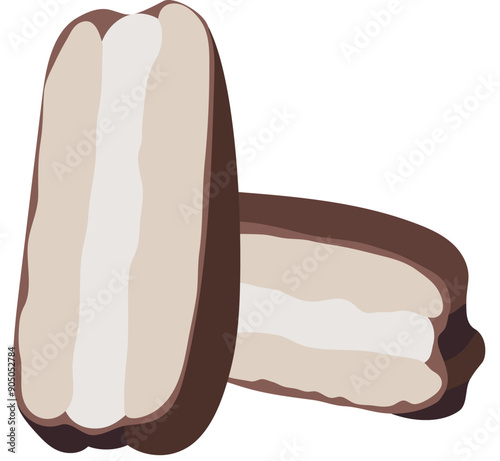 Chocolate Sandwich Biscuit Snack Isolated on White Background