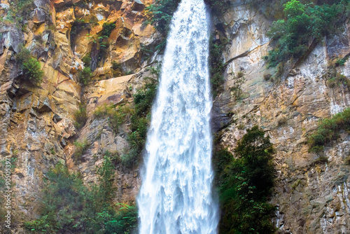 An iconic waterfall known as Sipiso - Piso Waterfall in Karo, Sumatra Utara, Indonesia. photo