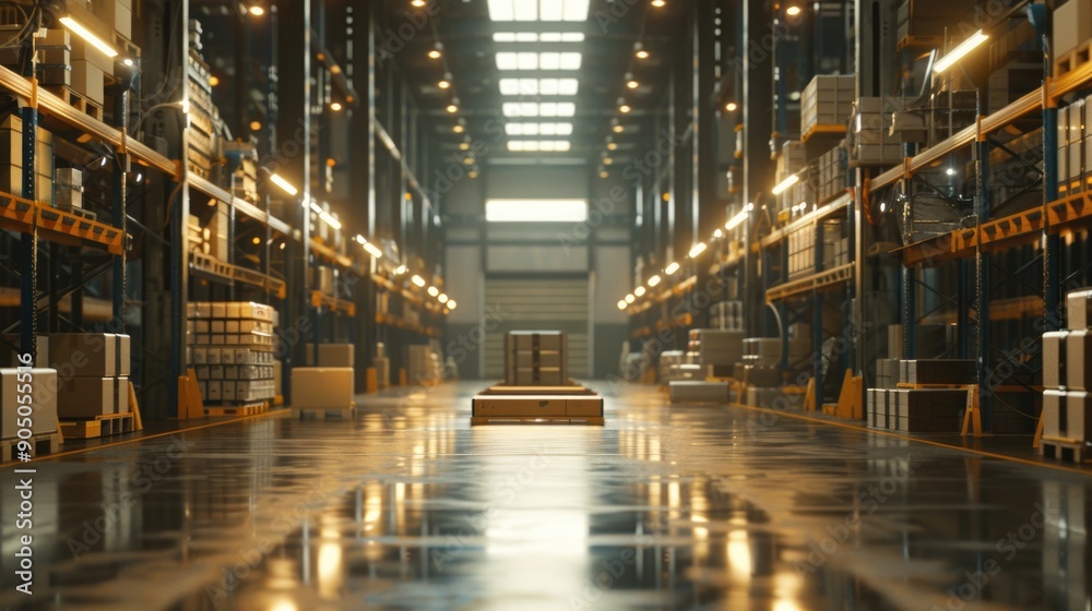 large modern warehouse with goods large modern warehouse with goods
