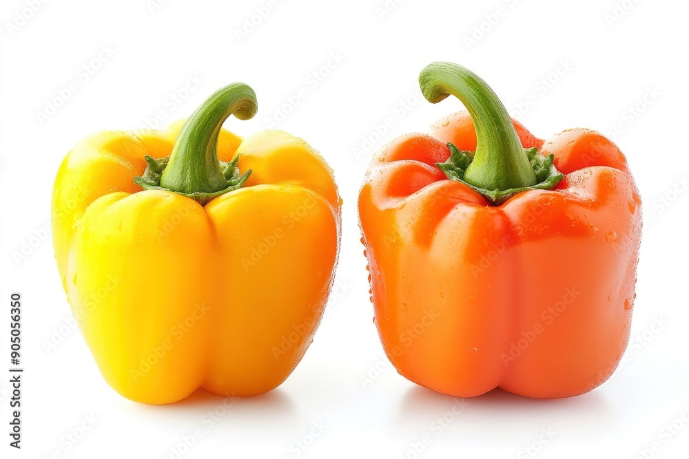 sweet Pepper, orange Paprika, isolated on white background, full depth of field, ai sweet Pepper, orange Paprika, isolated on white background, full depth of field, ai